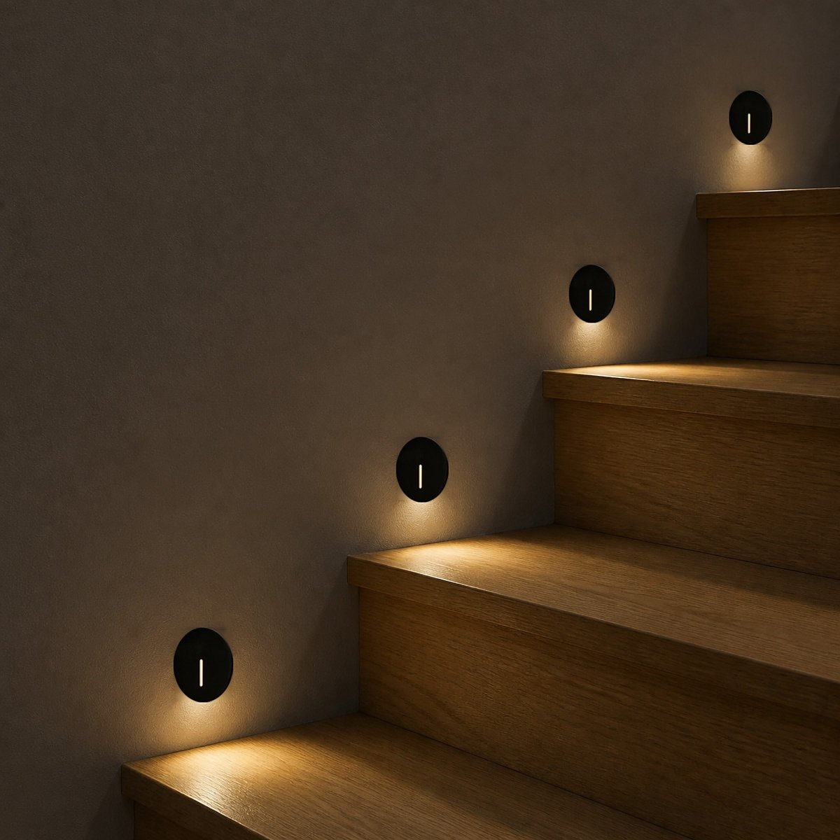 Cadre Rond Noir pour Balise LED Escalier - Modèle Trait Fin - Silamp France