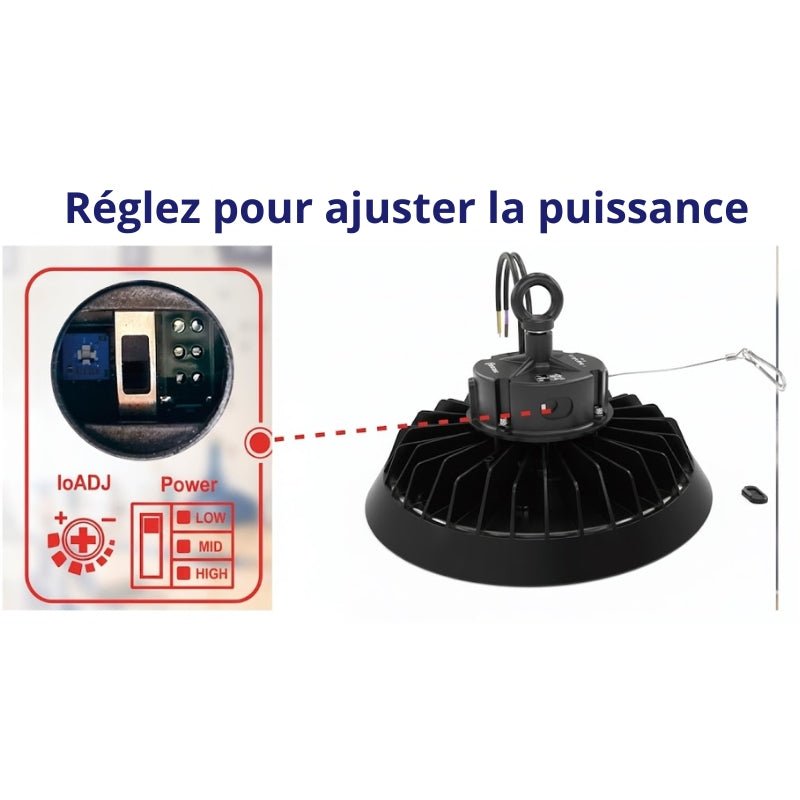 Cloche LED Industrielle 200W 120° NOIR (Pack de 5) - Silamp France
