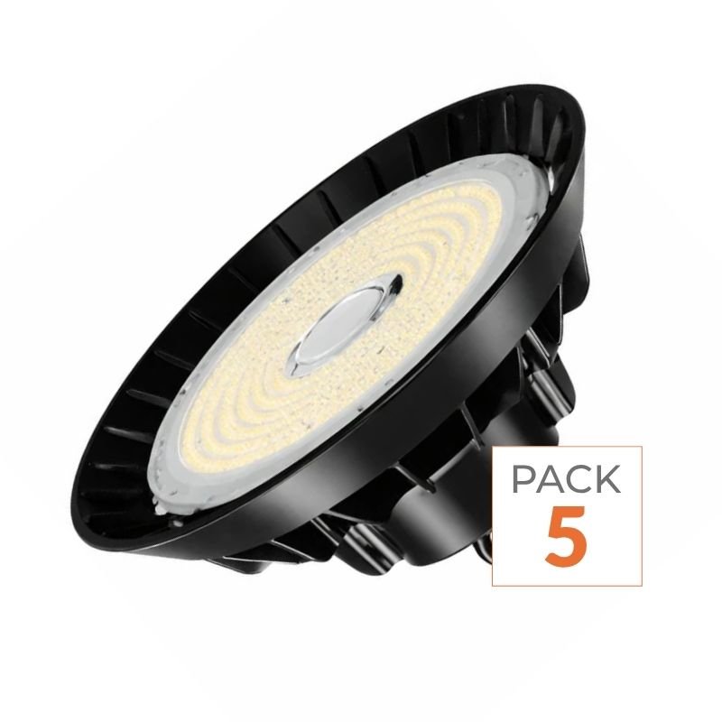 Cloche LED Industrielle 200W 120° NOIR (Pack de 5) - Silamp France
