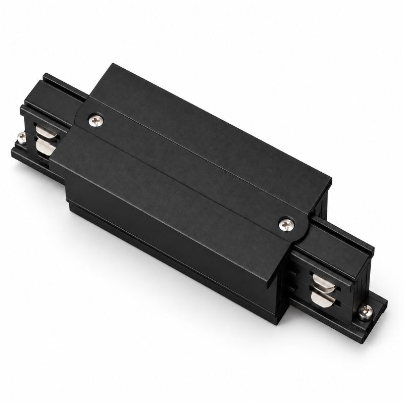 Connecteur Droit Rail Encastrable Triphasé Noir - Silamp France