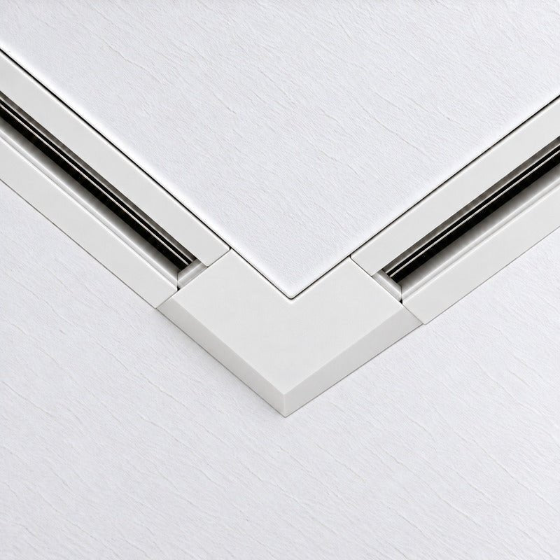 Connecteur L Rail Encastrable Monophasé Angle 90° Blanc - Silamp France