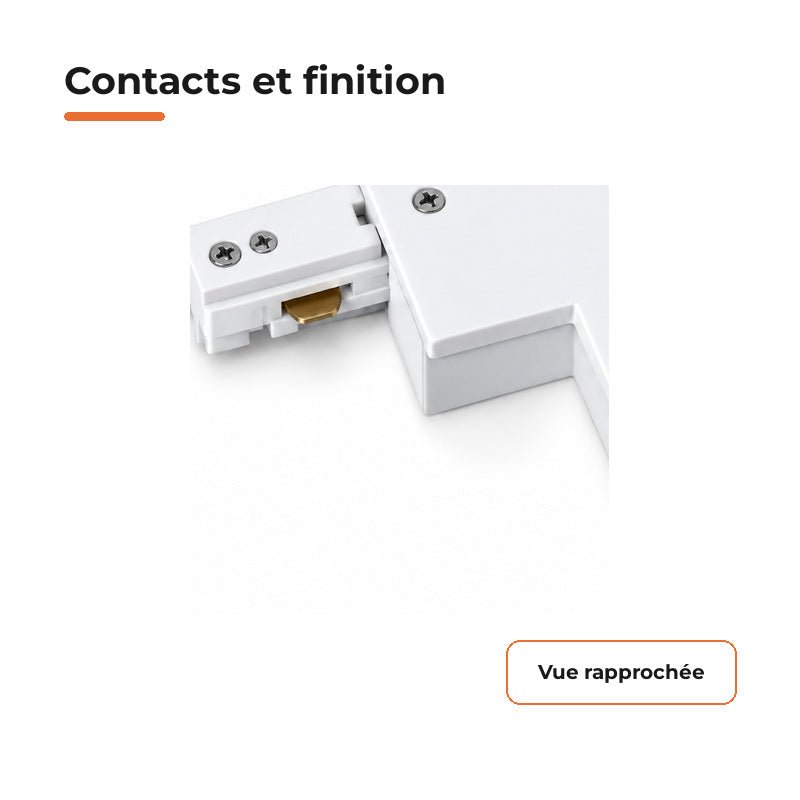 Connecteur L Rail Encastrable Monophasé Angle 90° Blanc - Silamp France