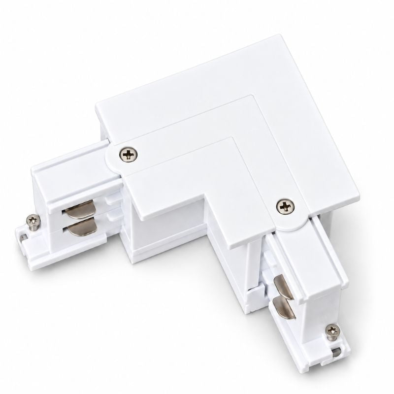 Connecteur L Rail Encastrable Triphasé Angle 90° Blanc - Silamp France