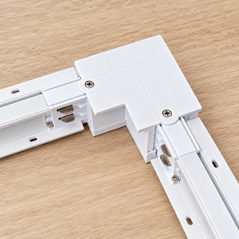 Connecteur L Rail Encastrable Triphasé Angle 90° Blanc - Silamp France