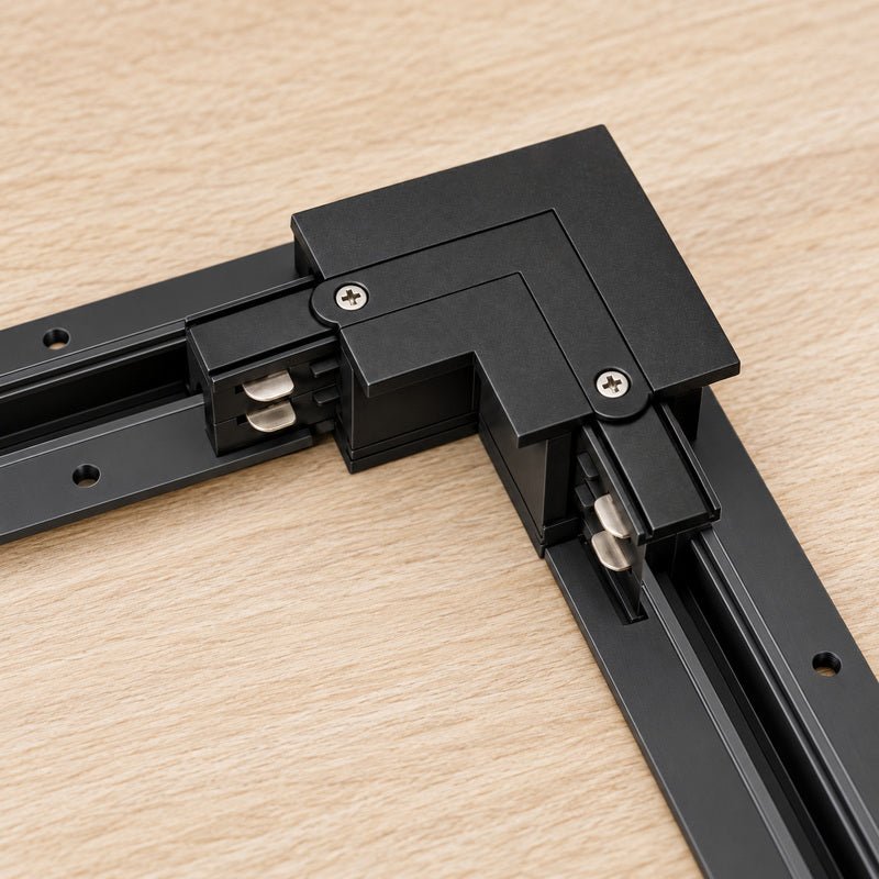 Connecteur L Rail Encastrable Triphasé Angle 90° Noir - Silamp France