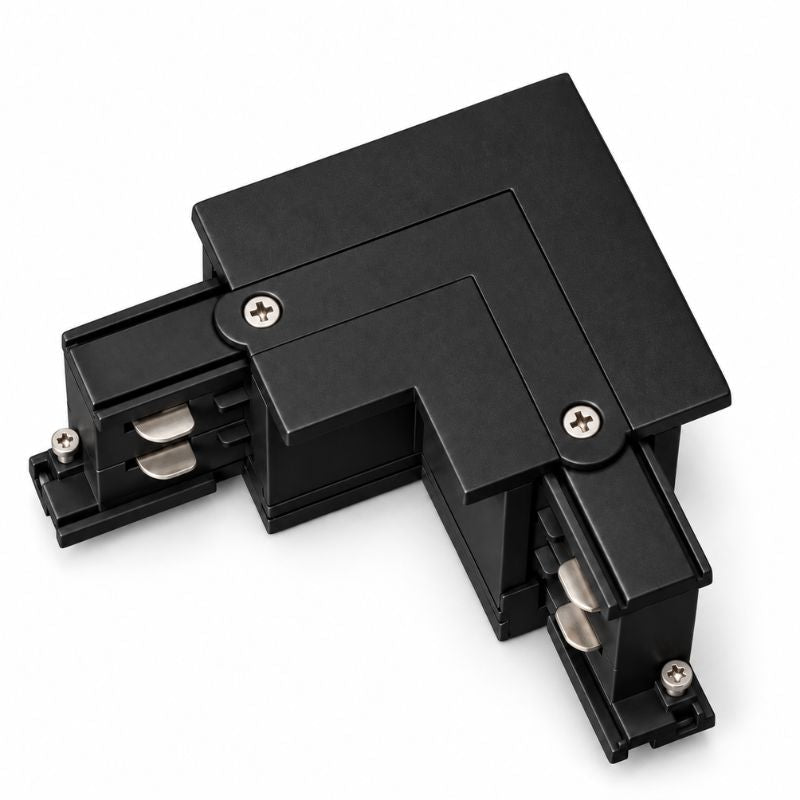 Connecteur L Rail Encastrable Triphasé Angle 90° Noir - Silamp France
