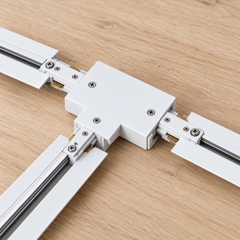 Connecteur T Rail Encastrable Monophasé Blanc - Silamp France