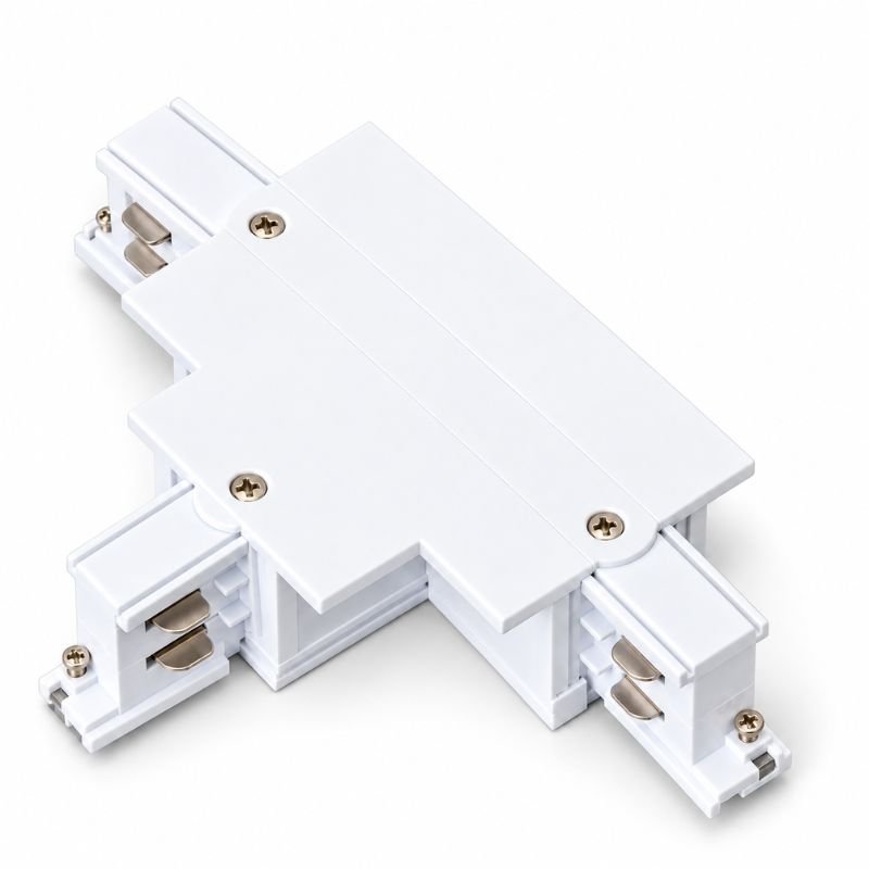 Connecteur T Rail Encastrable Triphasé Blanc - Silamp France