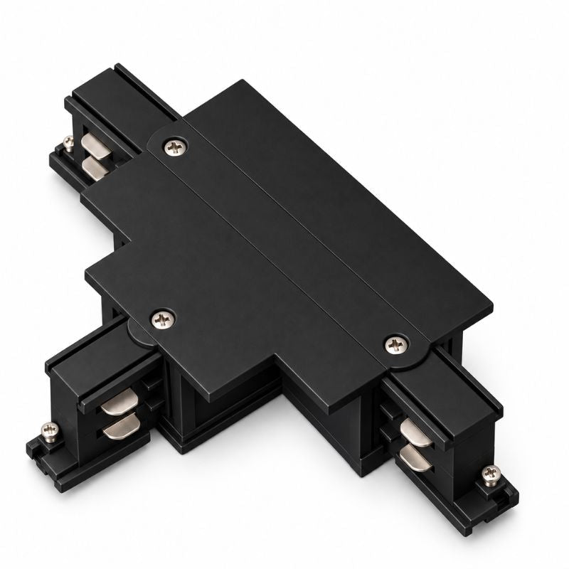 Connecteur T Rail Encastrable Triphasé Noir - Silamp France