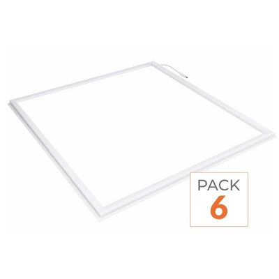 Pack de  6 - Dalle LED Cadre Lumineux 60x60 Slim 36W BLANC