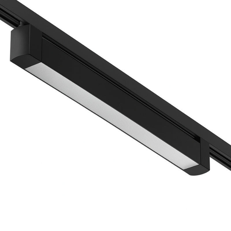 Éclairage sur Rail Linéaire Opaque Monophasé 30W 47cm Noir - Silamp France