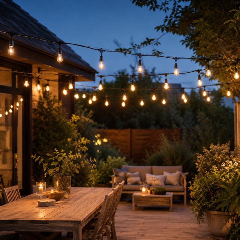 Guirlande Guinguette LED 220V 10M avec 10 Ampoules E27 1W Raccordable - Blanc Chaud 2300K - 3500K - Silamp France