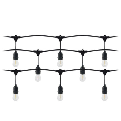 Guirlande Guinguette LED 220V 15M avec 10 Ampoules E27 1W Raccordable - Blanc Chaud 2300K - 3500K - Silamp France