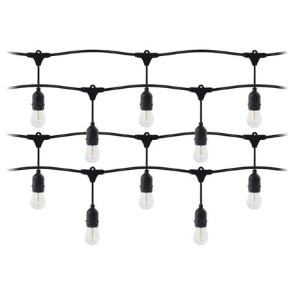 Guirlande Guinguette LED 220V 20M avec 10 Ampoules E27 1W Raccordable - Blanc Chaud 2300K - 3500K - Silamp France
