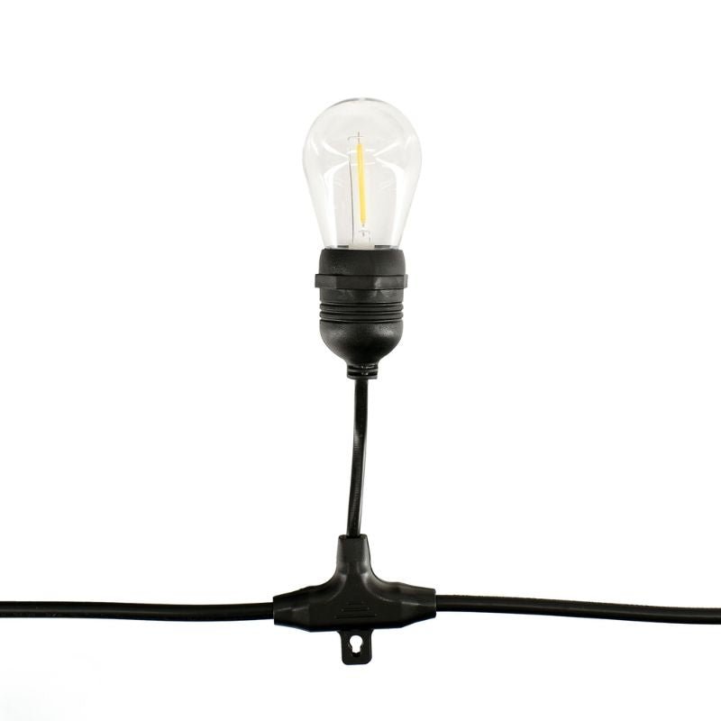 Guirlande Guinguette Solaire LED 10M 10pcs 3W IP65 - Câble Noir - Silamp France