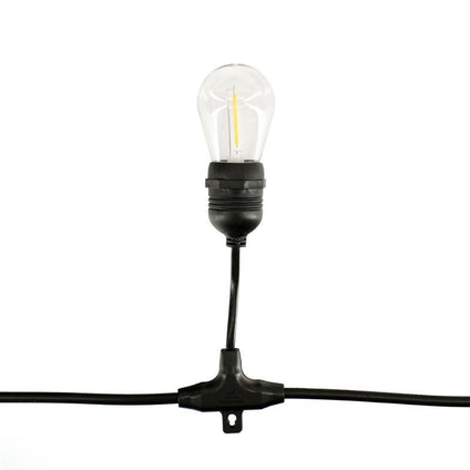 Guirlande Guinguette Solaire LED 10M 10pcs 3W IP65 - Câble Noir - Silamp France