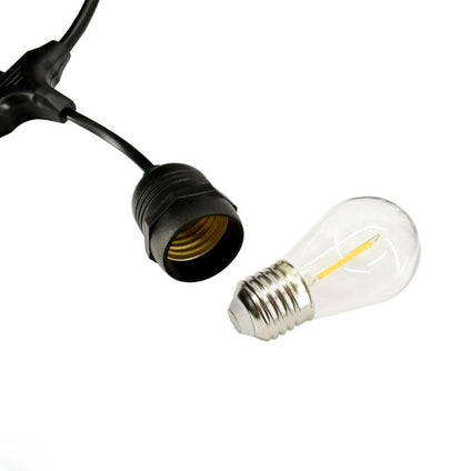 Guirlande Guinguette Solaire LED 10M 10pcs 3W IP65 - Câble Noir - Silamp France