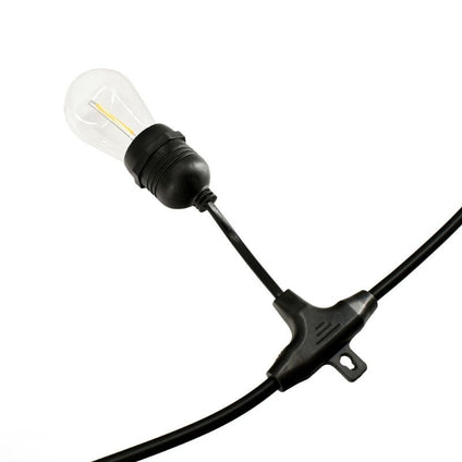 Guirlande Guinguette Solaire LED 10M 10pcs 3W IP65 - Câble Noir - Silamp France