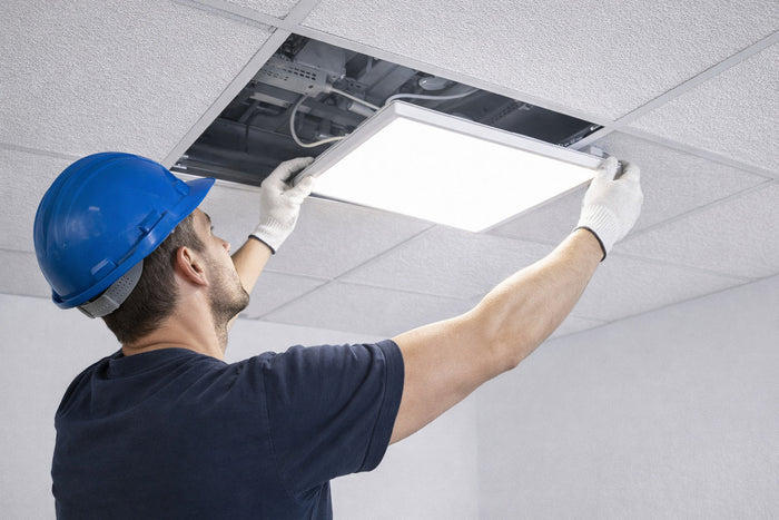 Installer un panneau LED au plafond