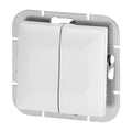 Interrupteur Mural Double Encastré 10A - Blanc mat