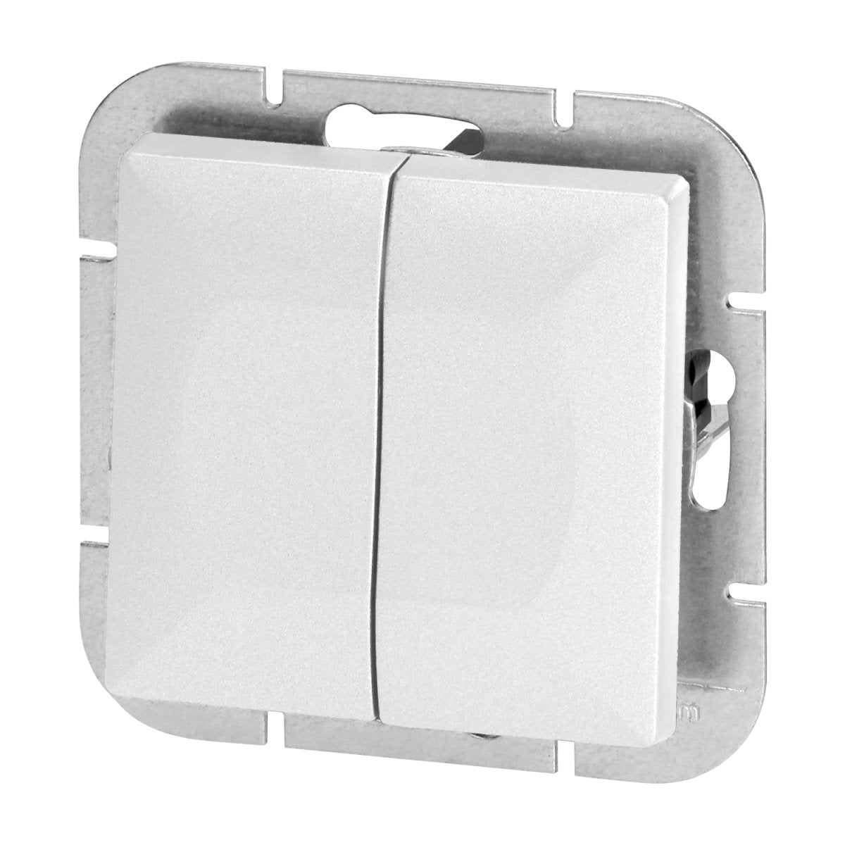 Interrupteur Mural Double Encastré 10A - Blanc mat - Silamp France