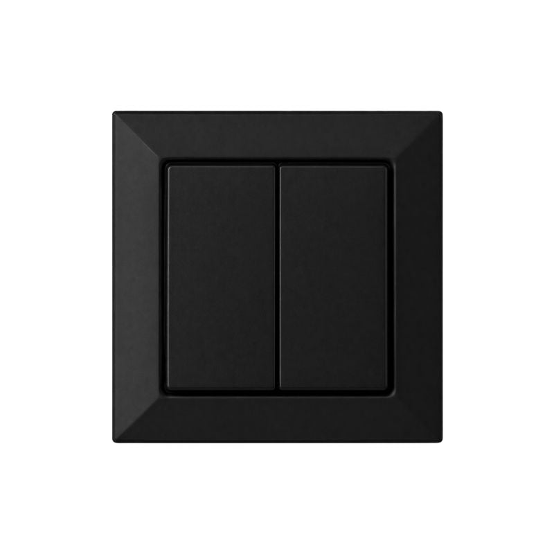 Interrupteur Mural Double Encastré 10A - Noir mat - Silamp France