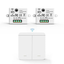 Interrupteur Mural sans Fil Bouton Double avec 2 Récepteurs 220V 10A