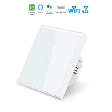Interrupteur Mural Simple Connecté Wifi Tactile BLANC - Silumen Home