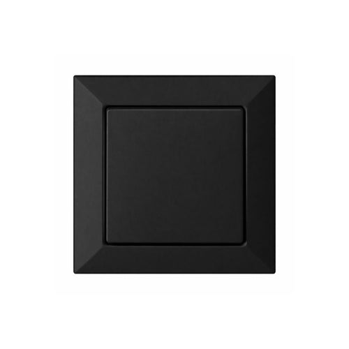 Interrupteur Mural Simple Encastré 10A + Plaque de Finition Simple - Noir mat