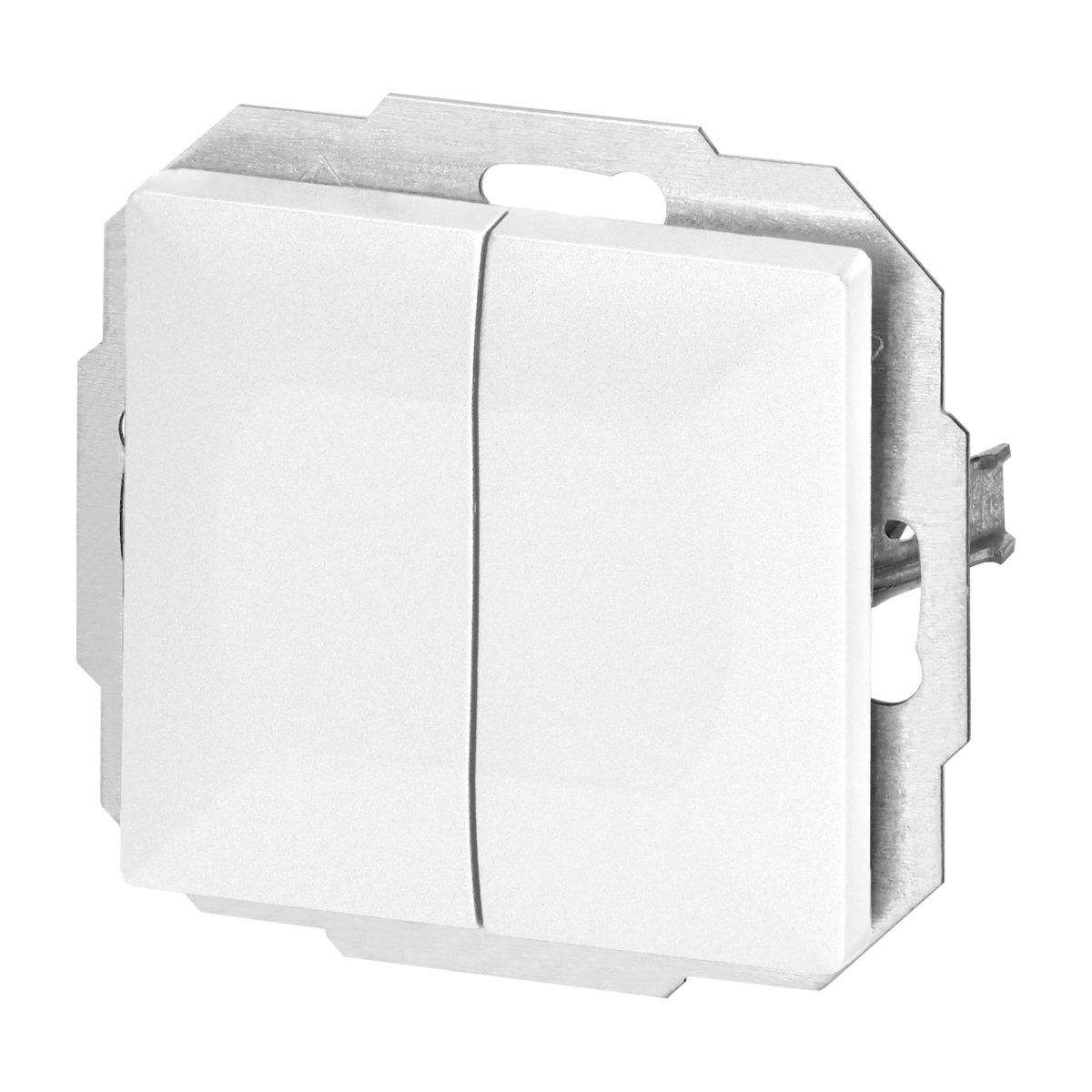 Interrupteur Mural Va-et-Vient Double Encastré 10A 250V - Blanc - Silamp France