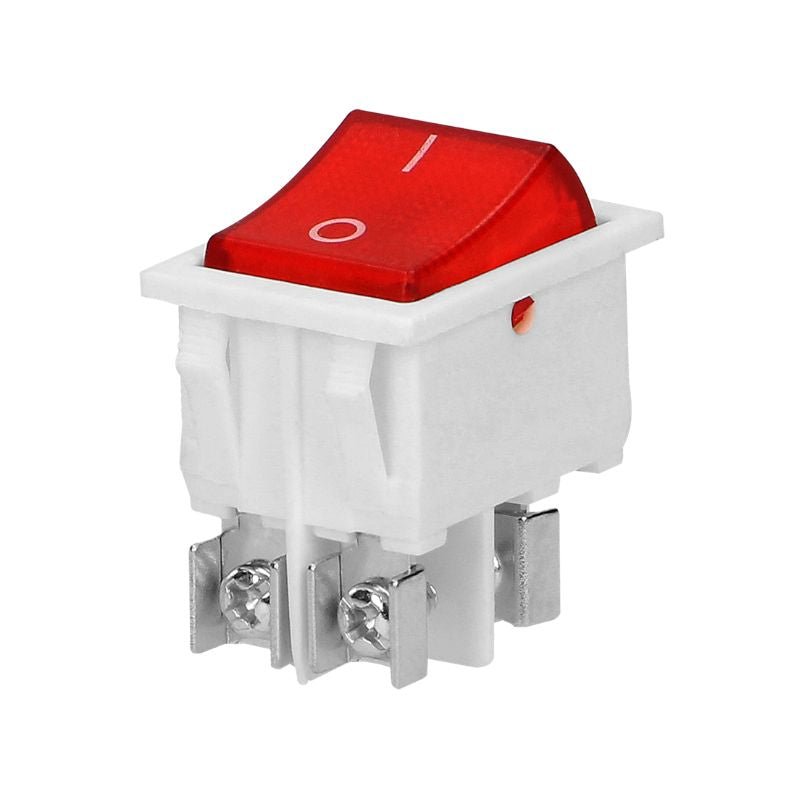 Interrupteur On - Off 10A 250V Lumière Rouge - Blanc - Silamp France