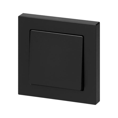 Interrupteur Va-et-Vient Simple Encastré 10A 250V + Plaque de Finition Simple - Noir