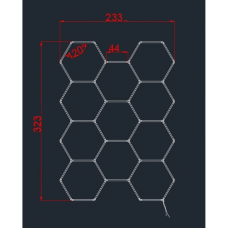 Kit 11 éclairages LED Hexagonal 385W - 120lm/W - Silamp France