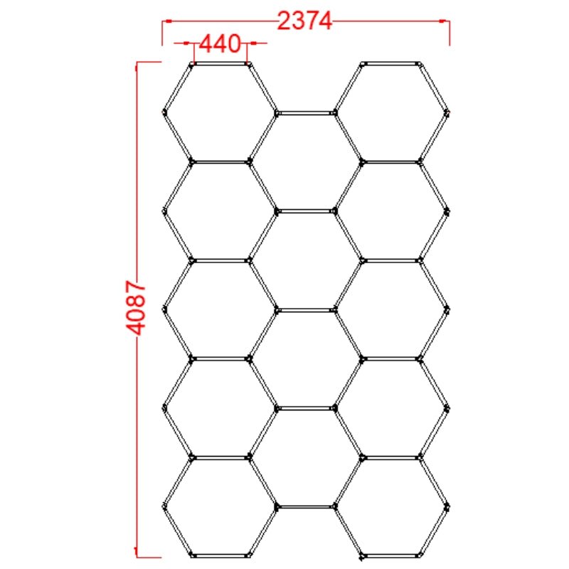 Kit 14 éclairages LED Hexagonal 370.5W - 110lm/W - Silamp France