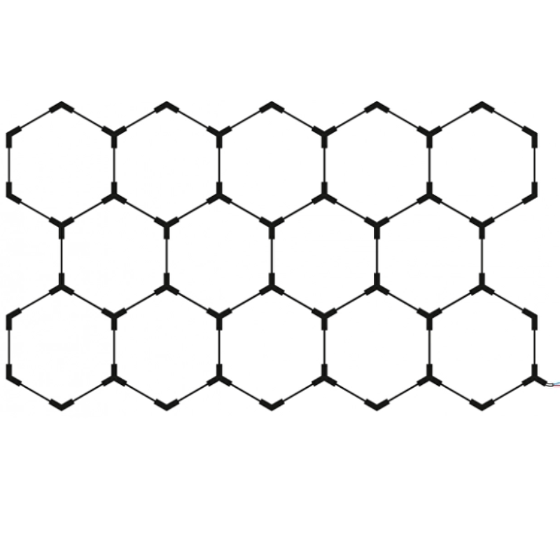 Kit 14 éclairages LED Hexagonal 456W - 120lm/W - Silamp France