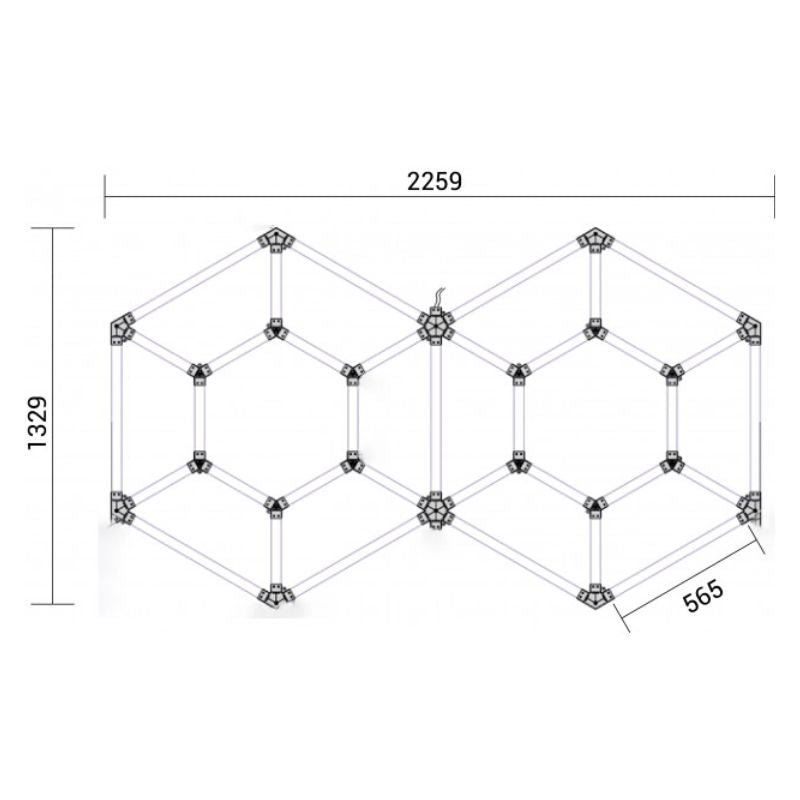 Kit 14 LED Hexagonal 315W - Forme Double Hexagone - Silamp France