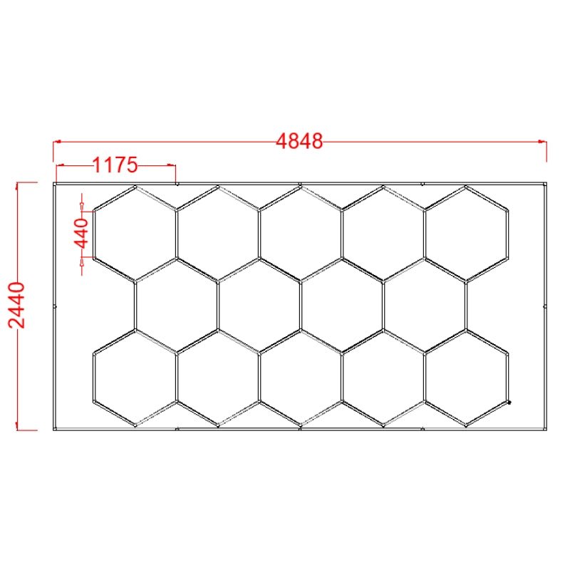Kit 14 LED Hexagonal 562,5W avec cadre 110lm/w - Silamp France
