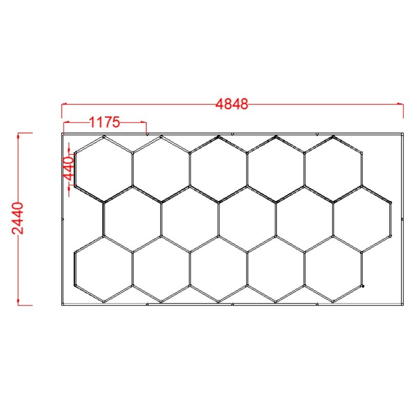 Kit 15 LED Hexagonal 582W avec cadre 110lm/w - Silamp France