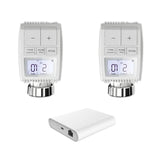 Kit 2 Têtes Thermostatiques Connectées Écran LCD + Passerelle Zigbee Ethernet