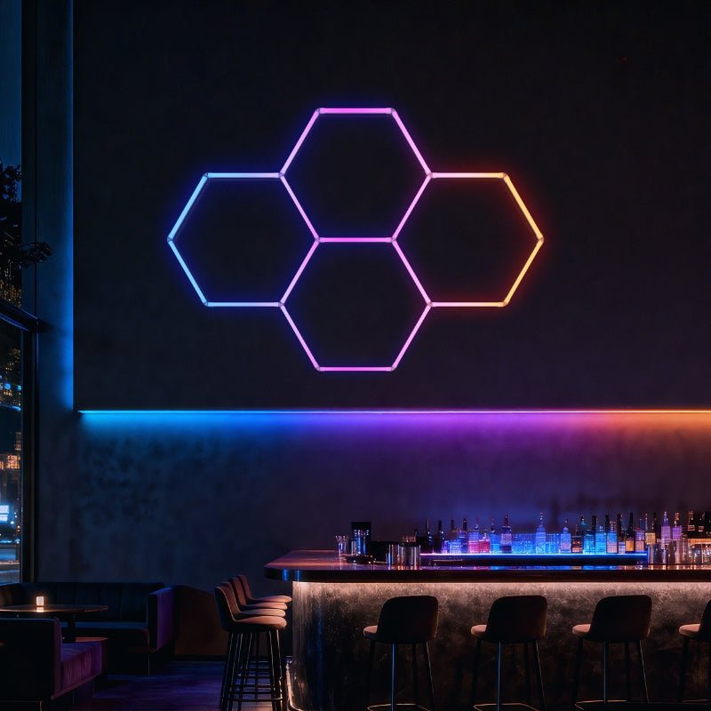 Kit 4 LED Hexagonal RGB 34W 110lm/w - Silamp France