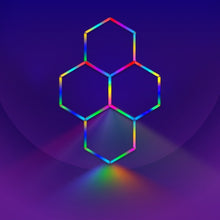 Kit 4 LED Hexagonal RGB 34W 110lm/w