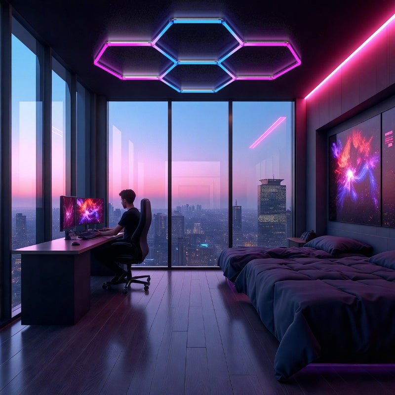 Kit 4 LED Hexagonal RGB 34W 110lm/w - Silamp France