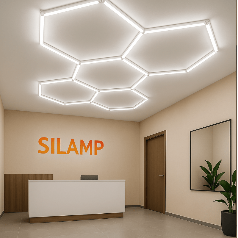 Kit 5 éclairages LED Hexagonal 192W - 120lm/W - Silamp France