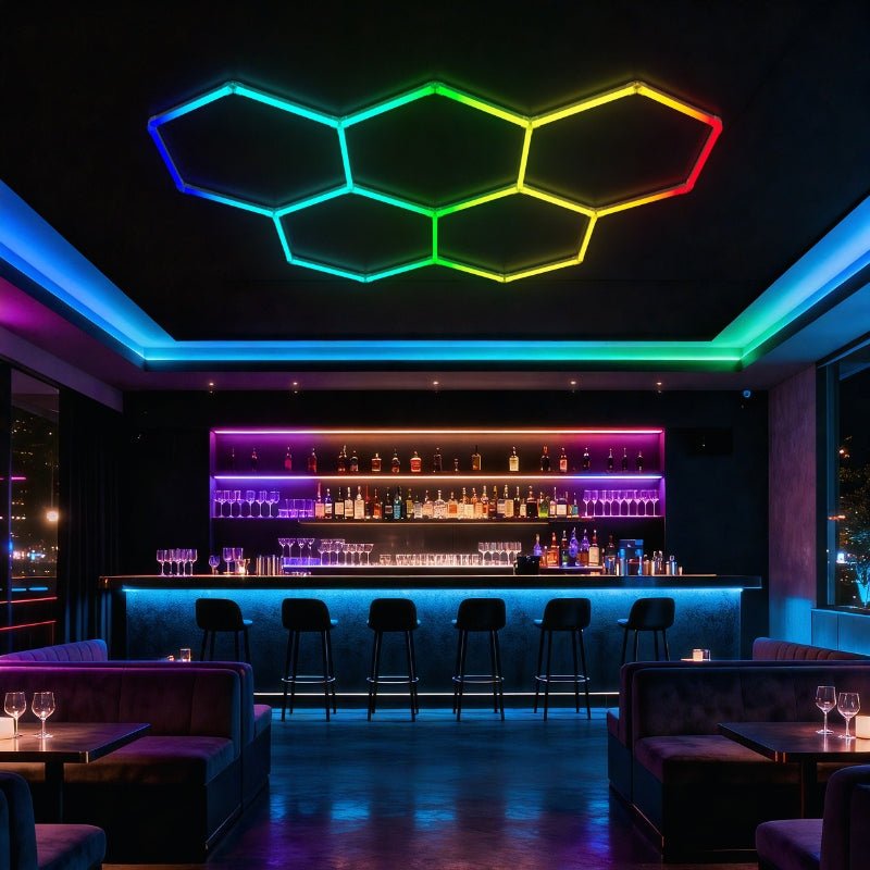 Kit 5 LED Hexagonal RGB 42W 110lm/w - Silamp France