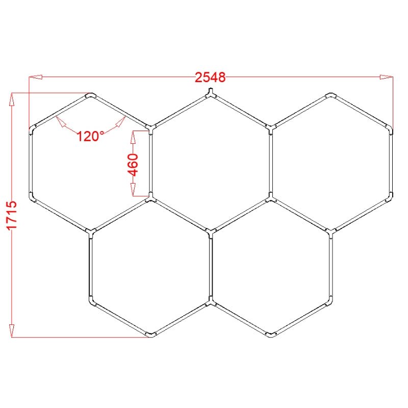 Kit 5 LED Hexagonal RGB 42W 110lm/w - Silamp France