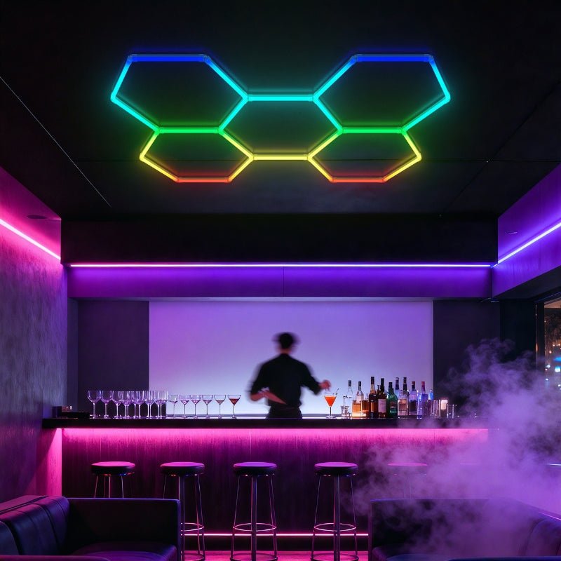 Kit 5 LED Hexagonal RGB 43W 110lm/w - Silamp France