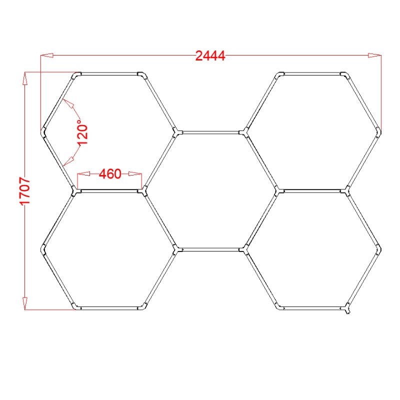 Kit 5 LED Hexagonal RGB 43W 110lm/w - Silamp France