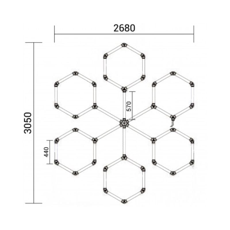 Kit 6 LED Hexagonal 306W - Silamp France