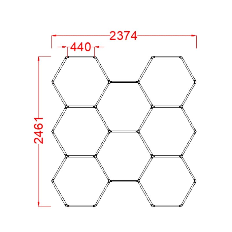 Kit 8 éclairages LED Hexagonal 227,5W - 100lm/W - Silamp France
