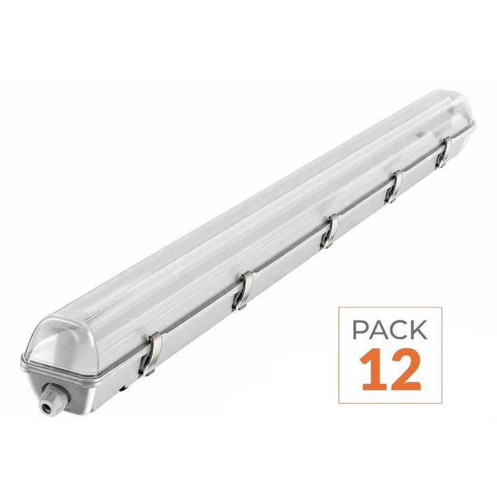 Pack de  12 - Kit de Réglette LED étanche + 1 Tube Néon LED 150cm T8 22W